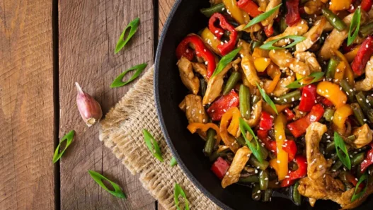 chicken and shrimp stir fry